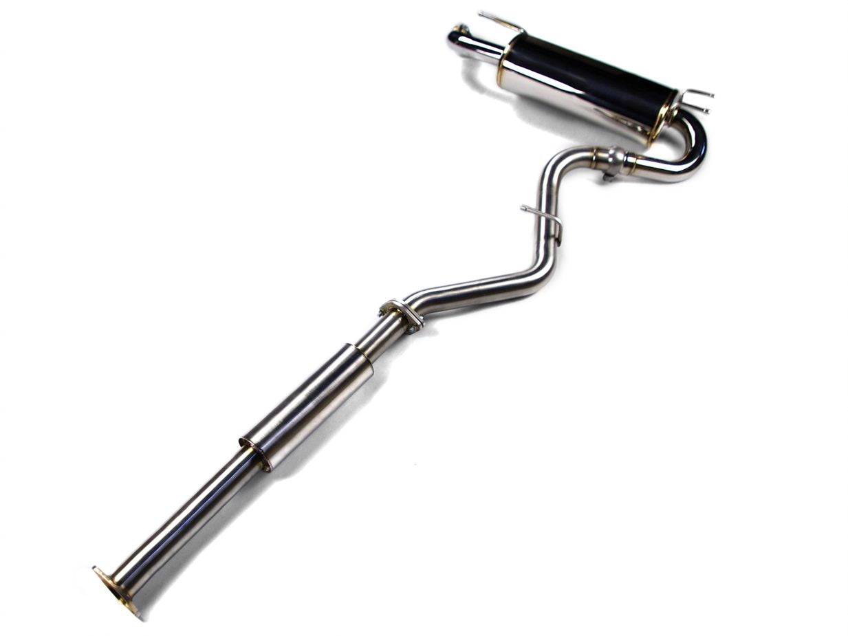 S2V18E3KD065T AVOTurboworld's Gen 3 high-quality stainless steel 2.5" Cat Back Exhaust System comes with a round 2.5" angled down tip on the rear muffler for the 2018+ XV Hatch.
